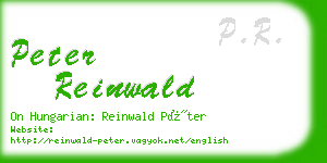 peter reinwald business card
